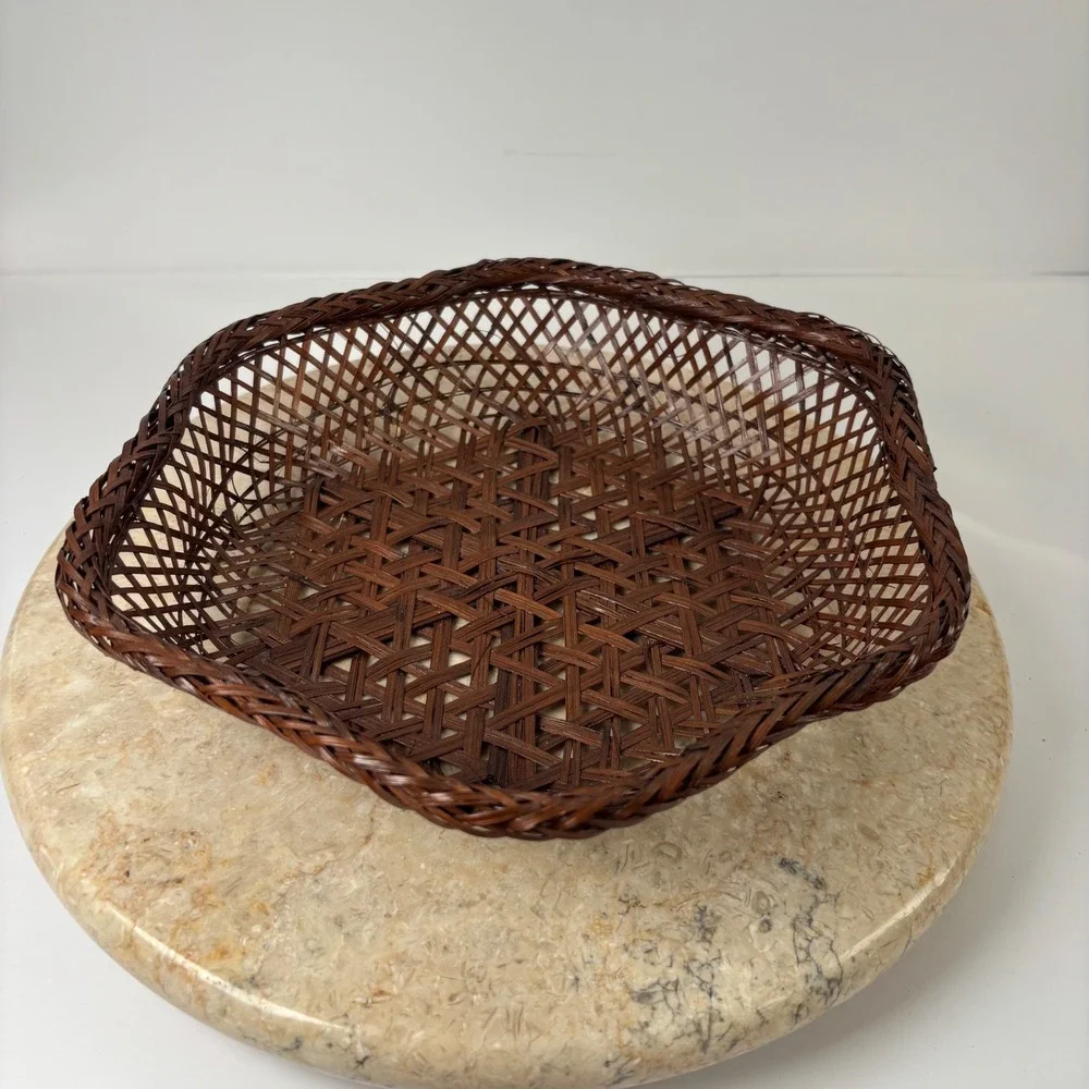 Vintage Woven Bamboo Basket 9